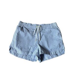 Vineyard Vines Harbor Seersucker Shorts size L Striped White Blue